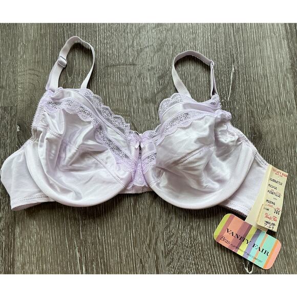 NWT Vintage Vanity Fair Unlined Underwire Bra Pink Lace 36C - Picture 1 of 9